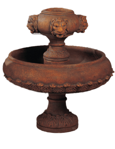 Positano Lion Cast Stone Outdoor Garden Fountain Fountain Tuscan